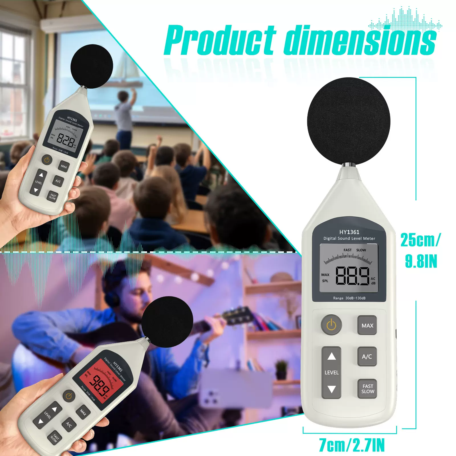 跨境噪音测试仪USB数字噪音计环境噪音测试仪高精度分贝仪HY1361