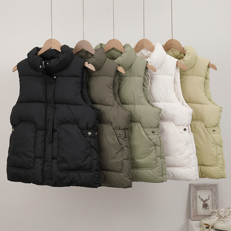 Gran chaleco de algodón de plumón para mujeres otoño y invierno corto grueso ropa de pan nuevo chaleco coreano chaqueta de caballo chaqueta de moda