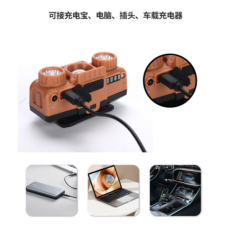 充电头灯长续航锂电强光防水超亮头戴式电筒钓鱼智能感应头灯厂家