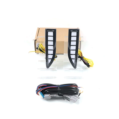 Suitable for 21-22 Nissan X-trail daytime running light (Gündüz işıqları) - three-colors-regular-white-light-flowing-yellow-light-for-turning-signals-ice-blue-light-left-and-right-one-set