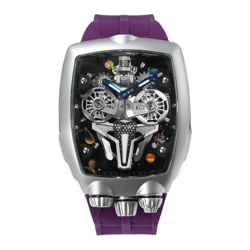 Bugatti Foreign Trade 16-Cylinder Engine Men's Luminous Watch European and American Trendy Waterproof Skeleton Mechanical Watch for Men