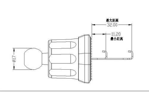 Cabin Air Outlet Car Phone Holder Accessory 17MM Car Hook Clip Universal Clip Fixed Ball Head Iron Hook Base