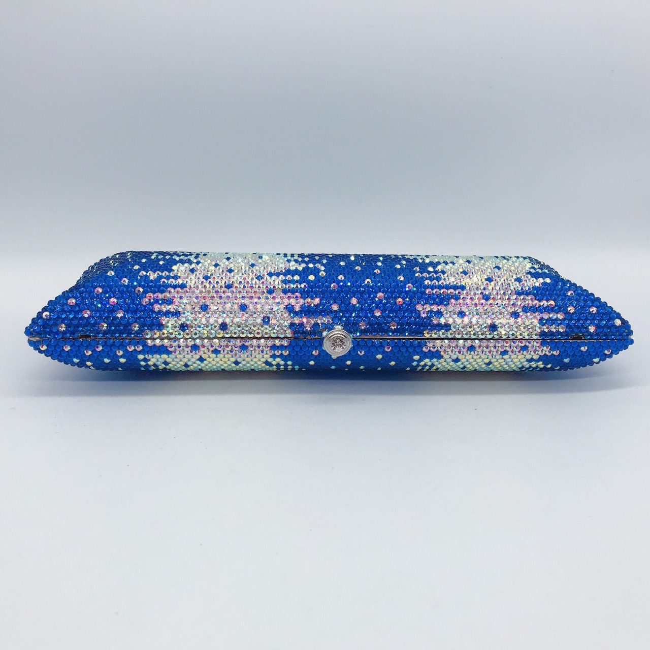 Túi clutch nữ đính đá rhinestone cầm tay hộp cứng dự tiệc — 10 # xanh ngọc chi tiết 24
