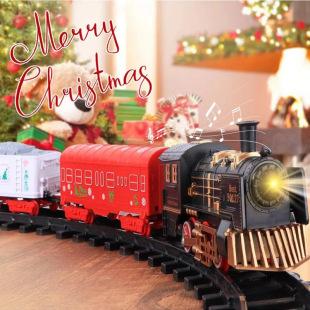 Cross-border simulation train electric sound and light hanging Christmas tree Christmas rail car Christmas train gift toys