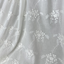 棉布立体刺绣女装服装配饰桌布绣花布料白色舞台婚礼窗帘台桌布