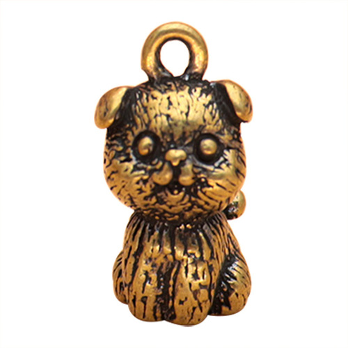 Creative brass cat charm keychain, adorable cartoon kitten, novelty souvenir, wholesale for street vendors