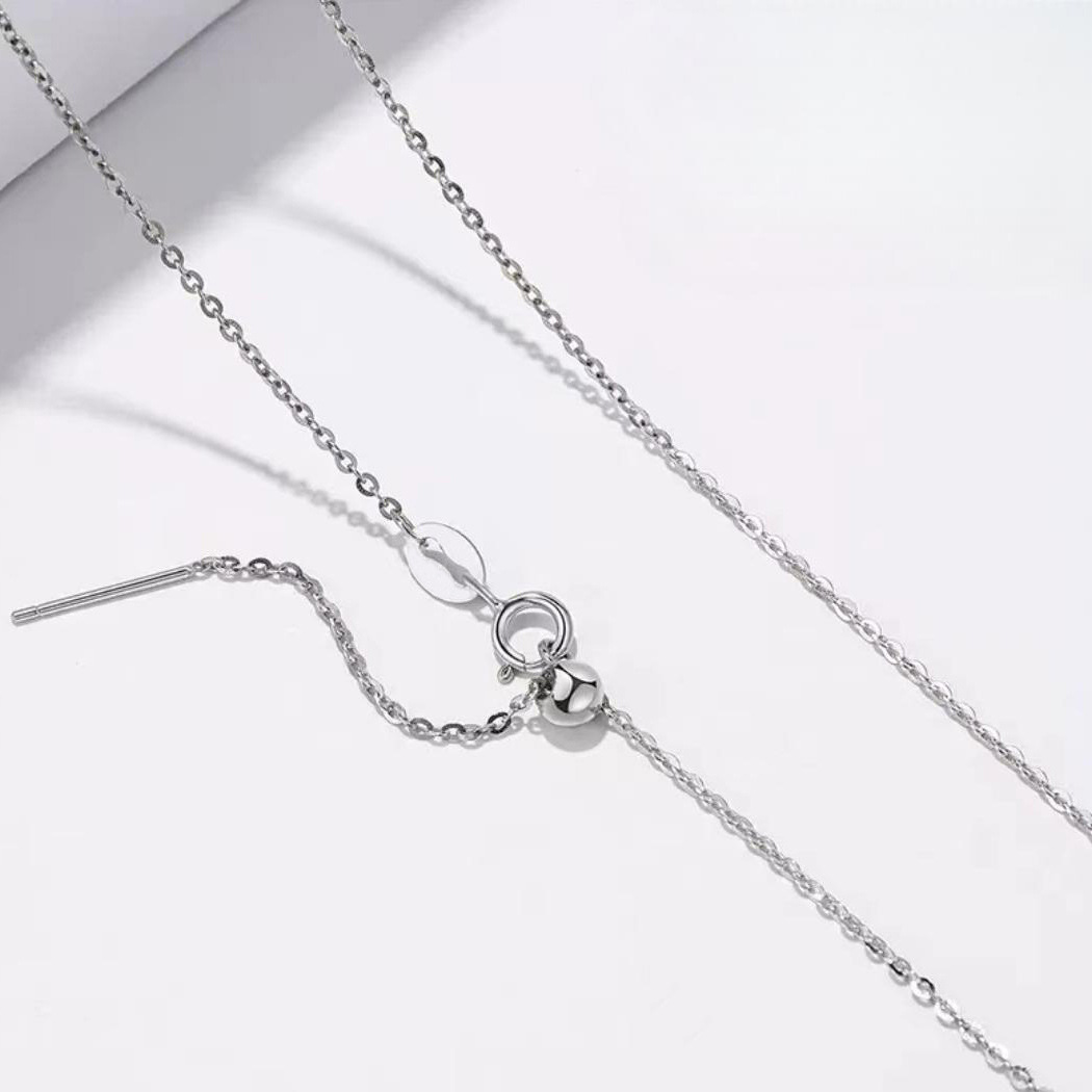 Collar de plata de ley S925 para mujer, cadena cruzada, cadena tipo caja, cadena de ondas de agua, cadena sencilla, cadena cielo estrellado, cadena de clavícula versátil de lujo ligero con broche.