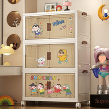 收纳柜折叠柜子多层储物柜家用简易置物柜免安装客厅零食卧室衣柜