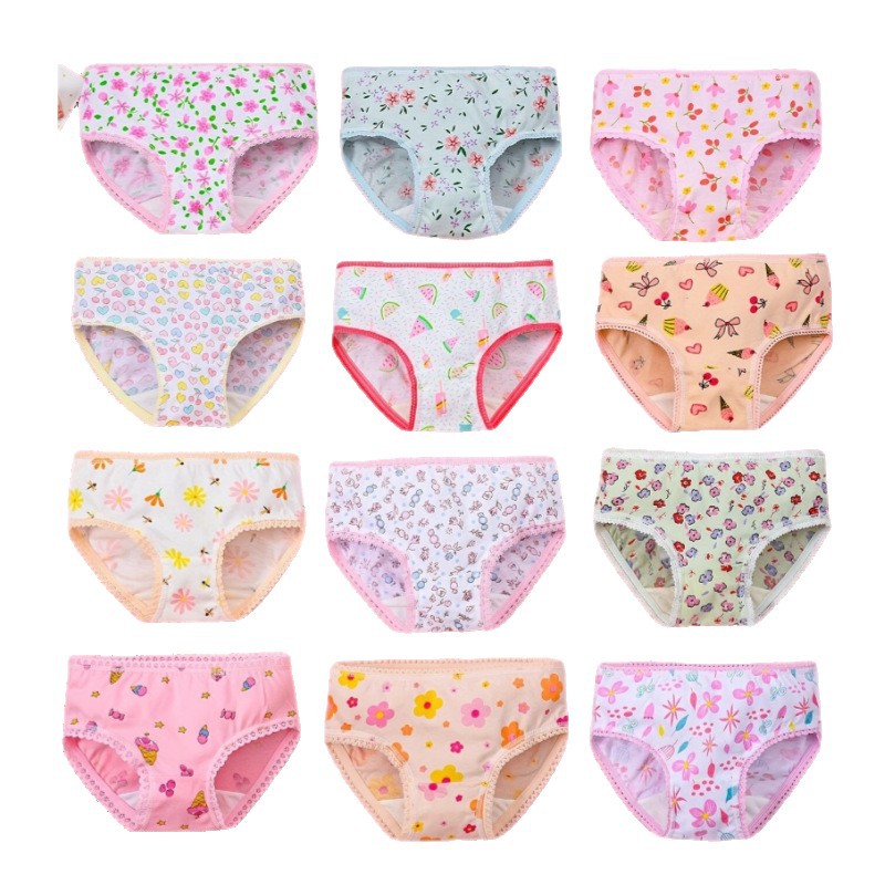 Children's Underwear Printed Comfortable Breathable Soft Girls Pure Cotton Briefs Wholesale