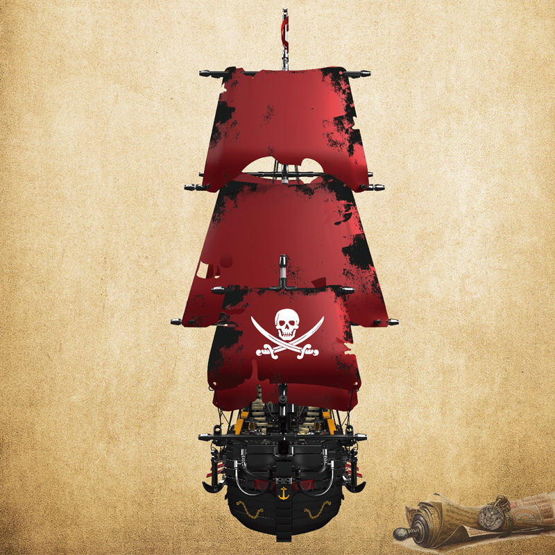 Yuxing Model King 13109S Vengeance Pirate Sailing Model Adornos de juguete de bloques de construcción grandes y difíciles