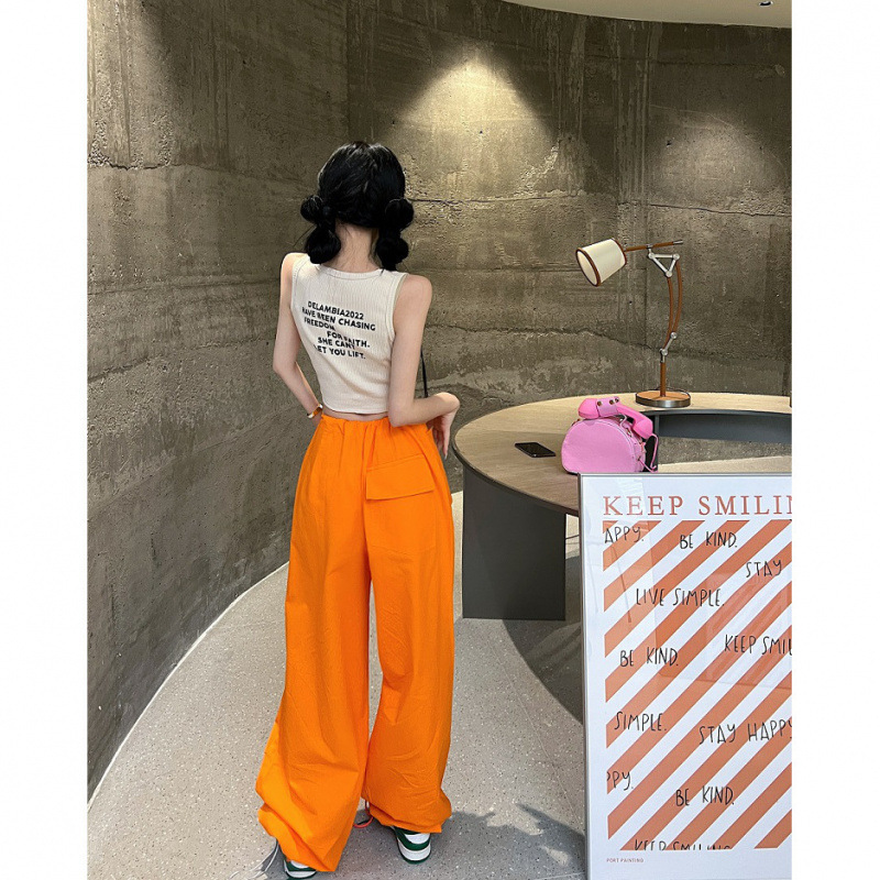 2025夏の新型ファッション気質名媛レトロアメリカ式キャミソール上着女性工装ズボン2点セット|undefined