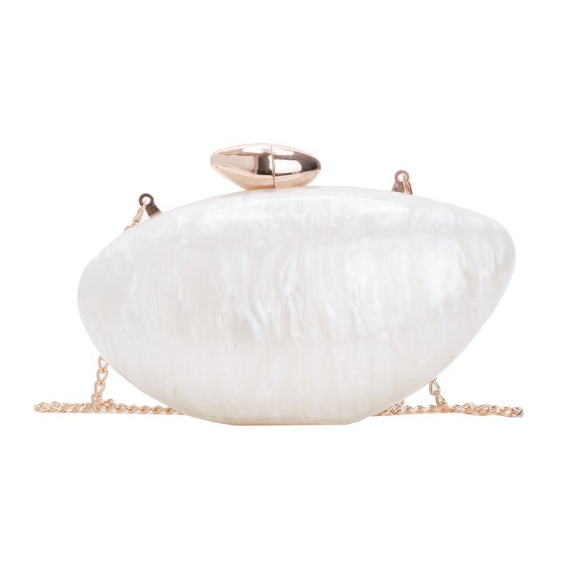 Nuevo paquete de cena de lujo ligero transfronterizo, dama alta sensación de bolso de mano acrílico bolso oval bolso de noche de hombro único