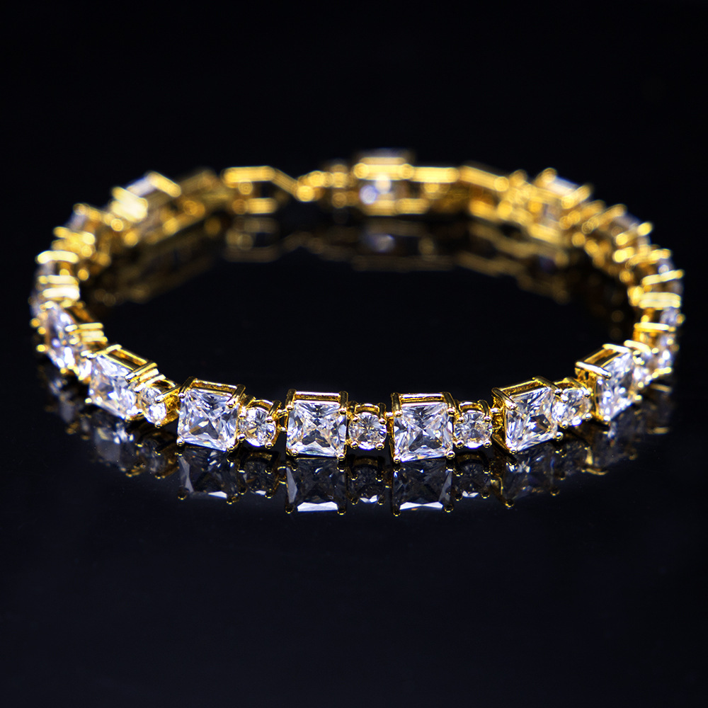 1 Piece Fashion Water Droplets Copper Inlay Zircon Bracelets display picture 2