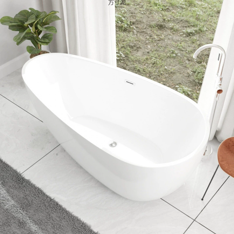 Ванна для домашнего использования, бесшовная встроенная овальная форма капли воды, небольшая отдельно стоящая ванна для гостевых домов и отелей, модная акриловая ванна.