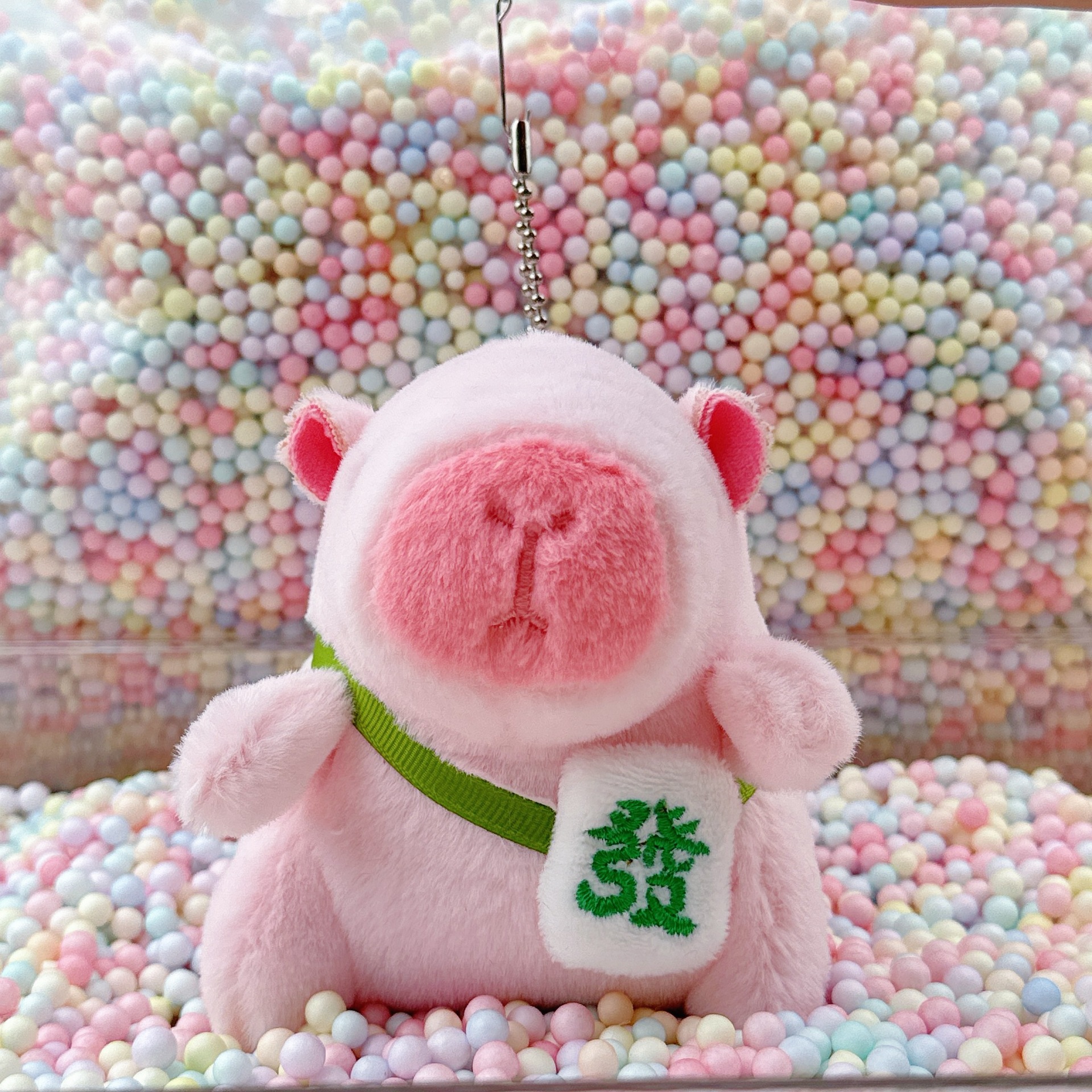 핑크 그린 포춘 카피발라 + 비즈 체인