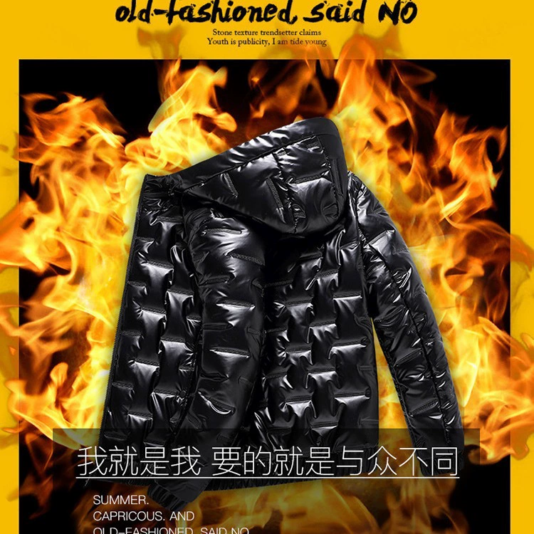 Зимний шелковый хлопчатобумажный костюм мужская куртка толстая с шляпой хлопковая куртка мужская зимняя одежда подросток хлопковая куртка мужская одежда с шляпой