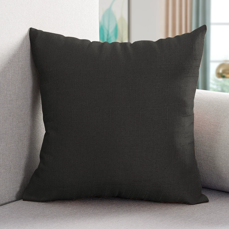 Pillow, big square sofa, cotton and linen, increased thickness