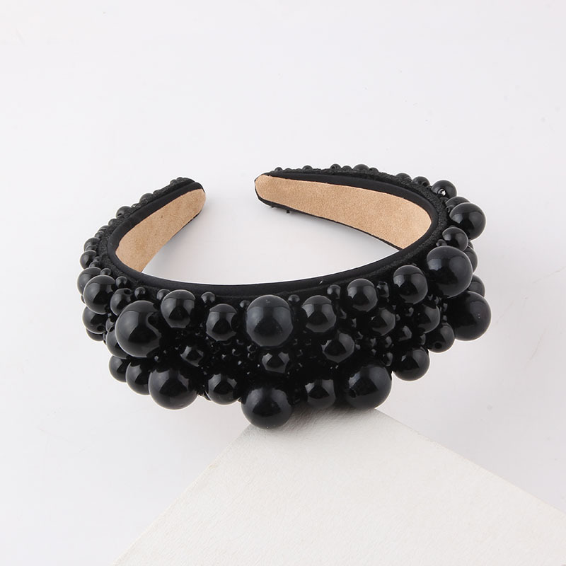 Inlay Design Baroque Style Style Baroque Style Solid Color Cloth Inlay Pearl Hair Band 1 Piece