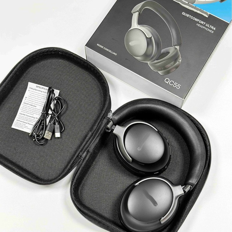 Cross-Border New Model Suitable for Qc55Anc Head-Mounted Bluetooth Noise Reduction Headphones Sports Wireless Bluetooth Headphones Export