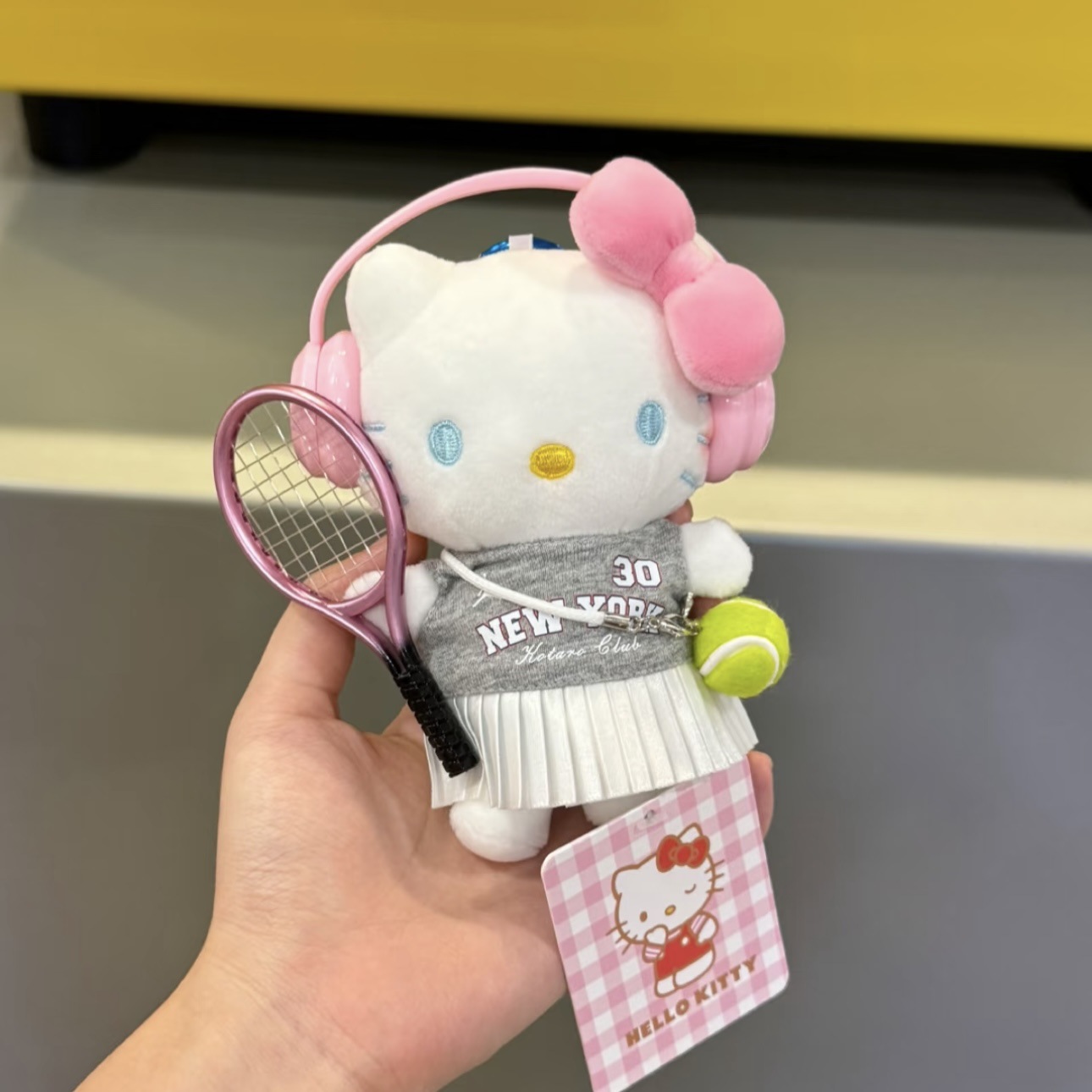 Genuino clásico KT Hello Kitty mochila bolso colgante dibujos animados lindo hellokitty llavero muñeca de felpa mujer