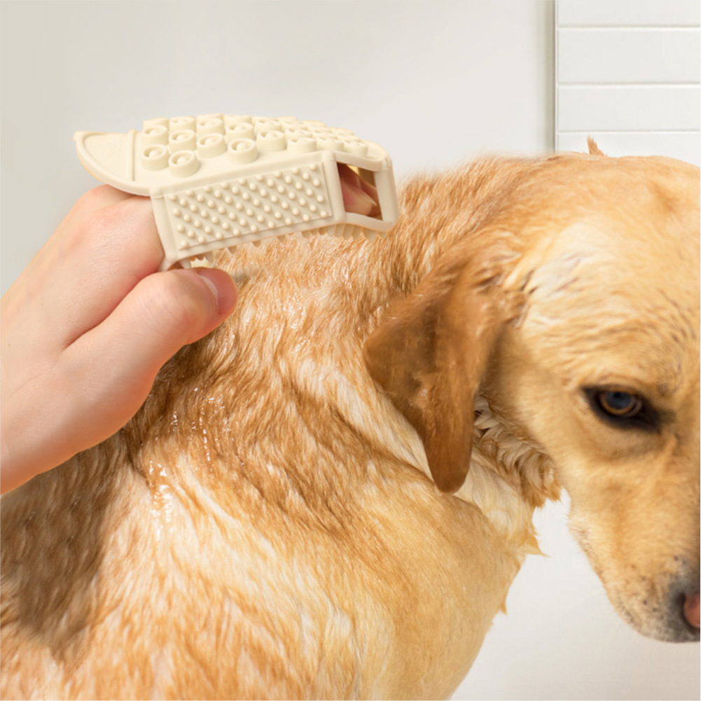 Pein de baño de masaje especial para mascotas para uso seco y húmedo para limpiar el cuero cabelludo, goteo de agua para masaje de cabello, pein de silicona para lavar el cabello