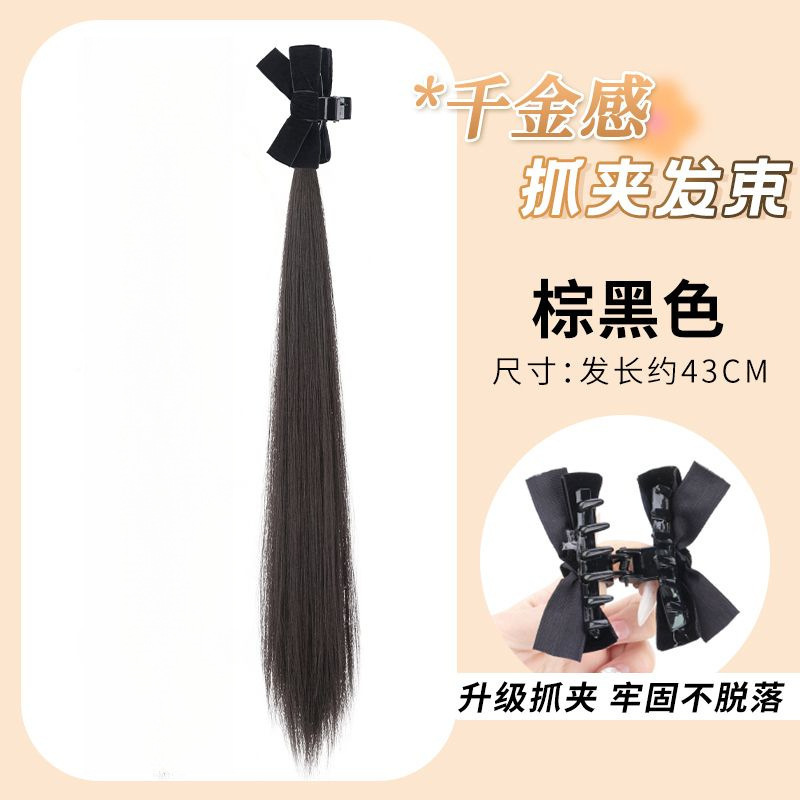 Peruca de cabello largo de mujer clip de agarre doble cola de caballo oreja elf arco trenza peluca simulación de cabello crecimiento de cabello trenza cola de caballo