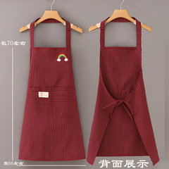 Bulk Cotton Fabric Apron Factory Printed with LOGO Kitchen Cooking Apron Stylish Restaurant Workwear Women's Apron