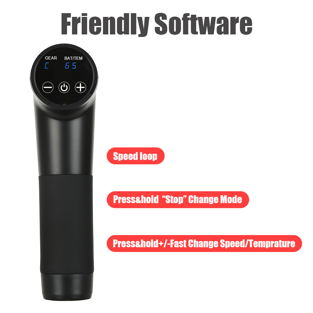 热敷筋膜枪可调节式加热按摩头温控肌肉按摩器深圳源头工厂