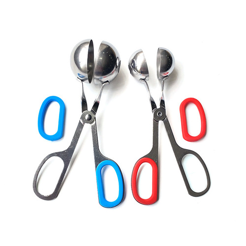 Large handle meatball clip set, rubber plastic handle meatball maker, red small + blue large