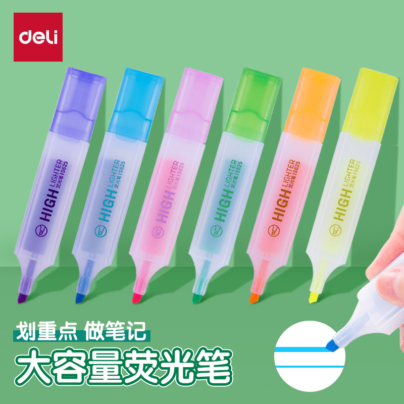 Deli / Dely Highlight Stud Papelería marcador de trazos clave para tomar notas de bolígrafo de contabilidad puntero S625