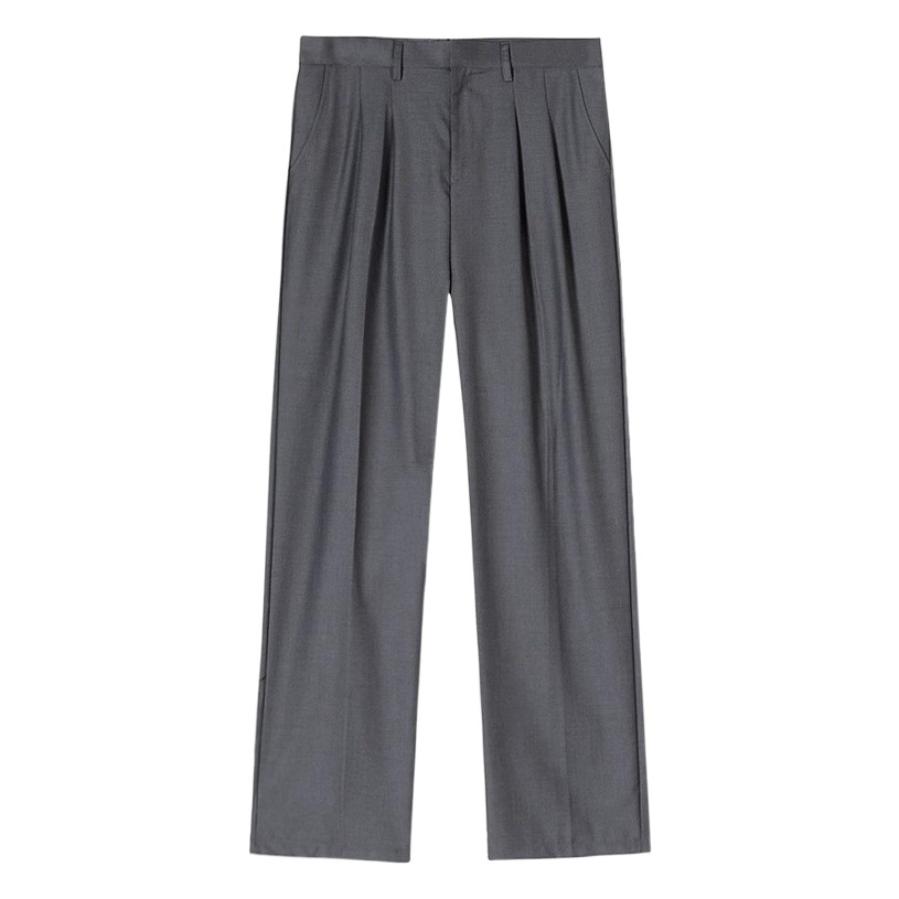 MYQ traje pantalones de los hombres de verano estilo coreano suelto recto moda todo partido casual drapeado ancho-pierna pequeño traje pantalones image 1