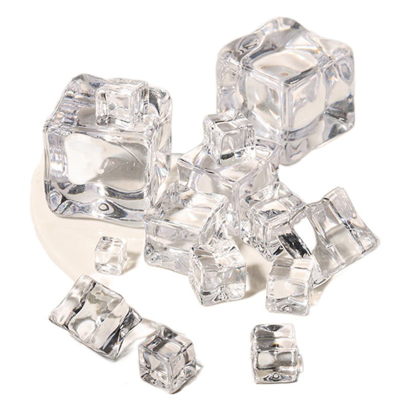 Acrylic fake ice cube Simulation Ice Cube irregular transparent square plastic crystal stone bar shooting props
