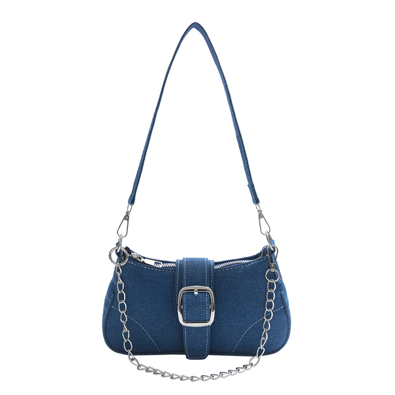 Borsa a spalla in denim premium da donna, borsa a tracolla moda_voghion.com