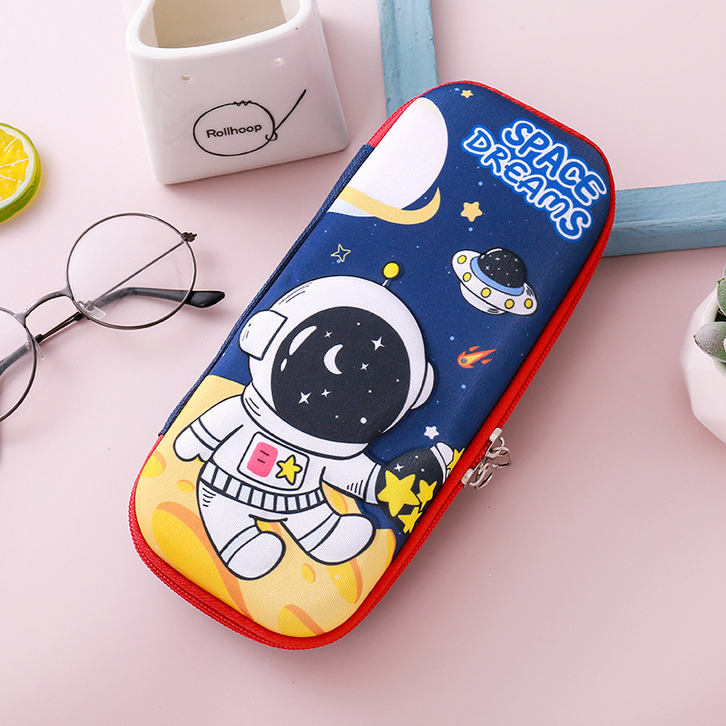 Caja de papelería de gran capacidad tridimensional 3D creativa Caja de lápices de doble capa Caja de lápices multifuncional para hombres y mujeres Bolsa de lápices de dibujos animados al por mayor