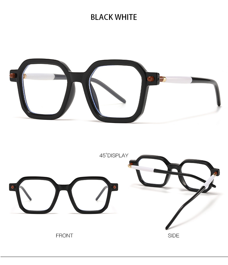 Fashion Color Block Ac Square Patchwork Full Frame Optical Glasses display picture 17