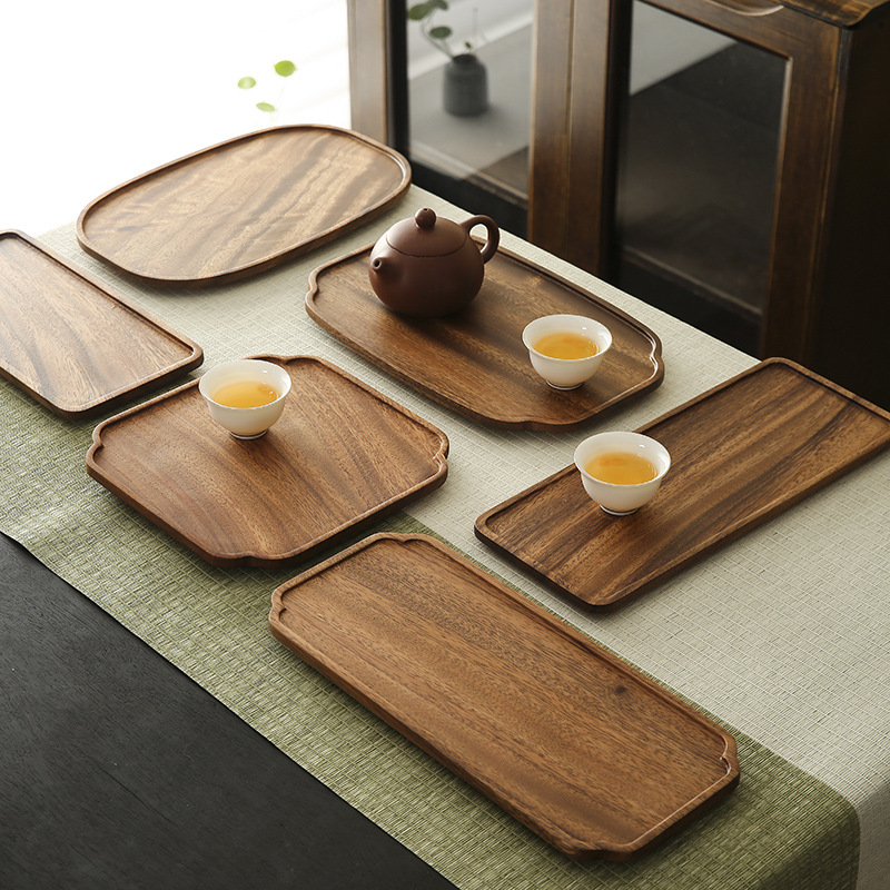 Walnut Living Room Snack Candy Fruit Plate Household Modern Storage Tray Refreshment Nordic Style Round Dry Soaking Table
