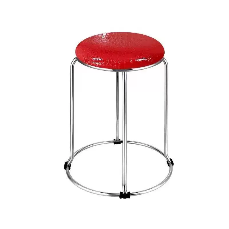 加厚加粗钢筋凳子餐桌凳子时尚简约成人家用圆凳换鞋客厅收纳凳子