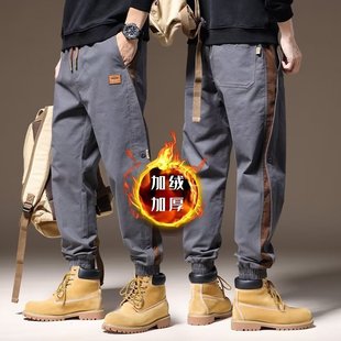 2025 New Winter Style Versatile Simple Elegant Hong Kong Style Loose Casual Trendy Brand Workwear Color Matching Sports Men's Pants