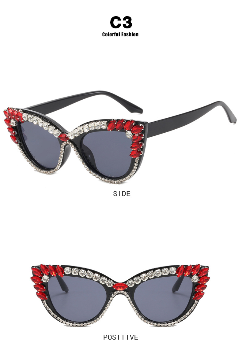 Butterfly Frame Glasses Style Outdoor, Travel, Stage Occasion Streetwear Geometric Ac UV400 Protection Butterfly Frame Diamond Full Frame Women's Sunglasses
