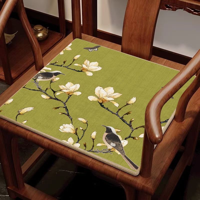 新中式凳子垫古风红木家具餐椅垫冬季隔凉可水洗太师椅毛绒坐垫