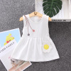 Summer cute fashionable children's skirt for early age sleevless, T-shirt, summer clothing, dress, season 2021, Korean style, wholesale