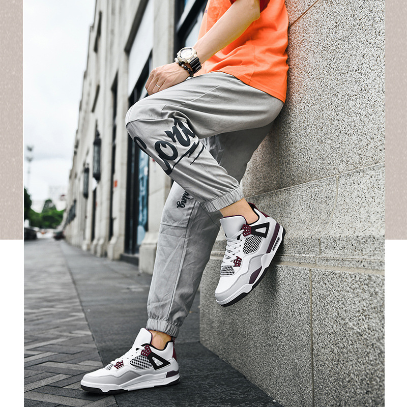 Putian zapatos aj4 zapatos de hombre zapatilla de deporte Qiao 4 París zapatillas de deporte de moda de los hombres y las mujeres zapatos casuales estudiantes transfronterizos caliente