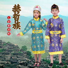 儿童郝哲族舞蹈服少数民族服装蒙古族表演服男女童葫新疆西藏专链