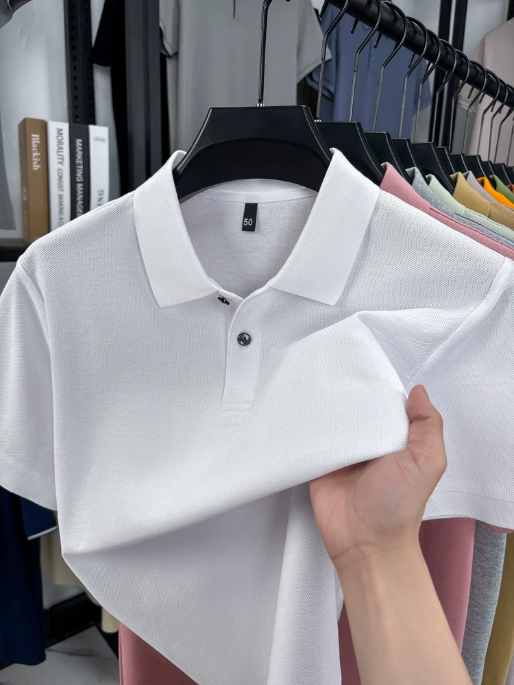 Cotton summer solid base polo, 100% cotton, with short sleeve