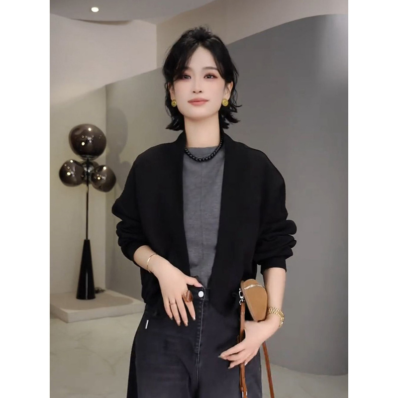 设计感休闲短款外套女2025新款秋季韩版时尚抽绳宽松显瘦开衫上衣|undefined