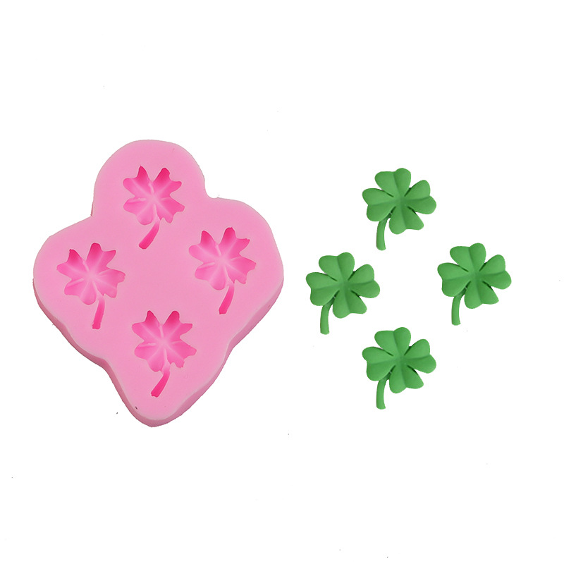 Fresco pastoral estilo fondant molde de silicona ginkgo hoja Monstera trébol chocolate decorativo pastel