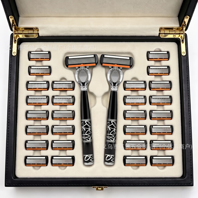 Factory direct supply of manual razors with six-blade traditional men's razors, razor holders, and shaving razors Factory direct supply of manual razors with six-blade traditional men's razors, razor holders, and shaving razors
