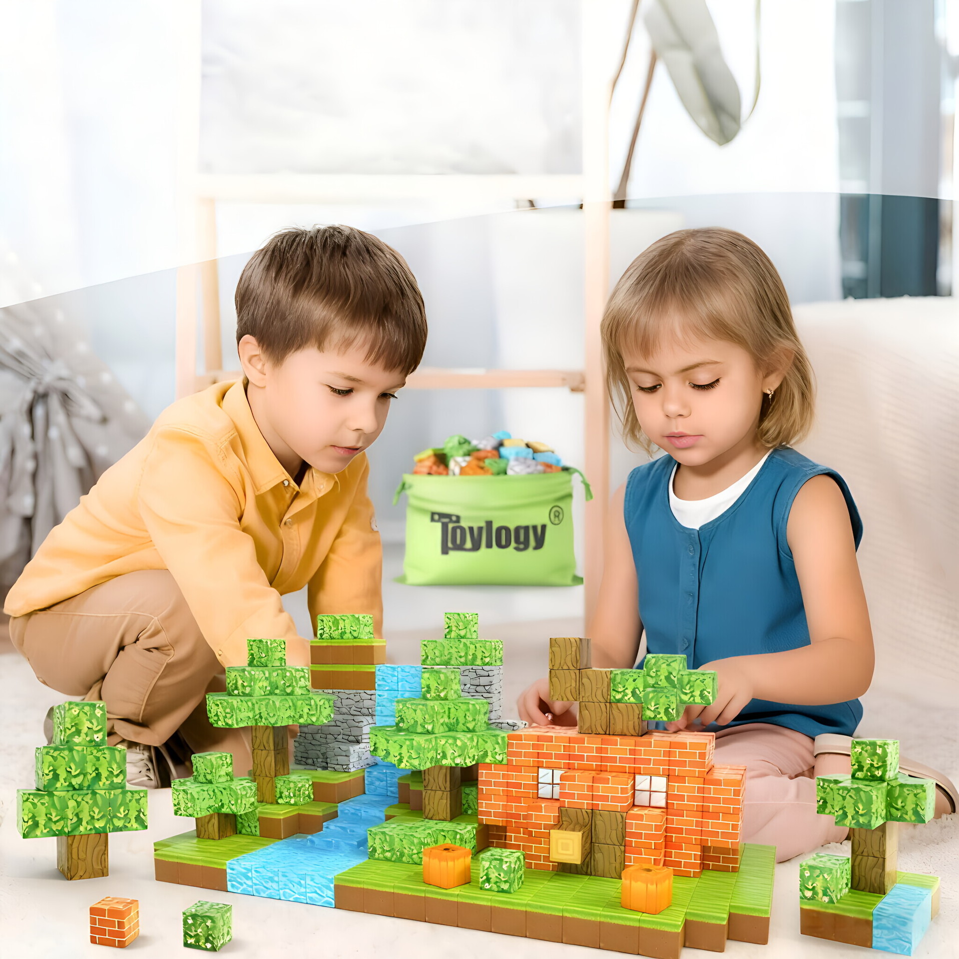 Amazon Cross-Border My World Building Blocks Magnetic Cube Assembly Children's Model Gift Educational Toys