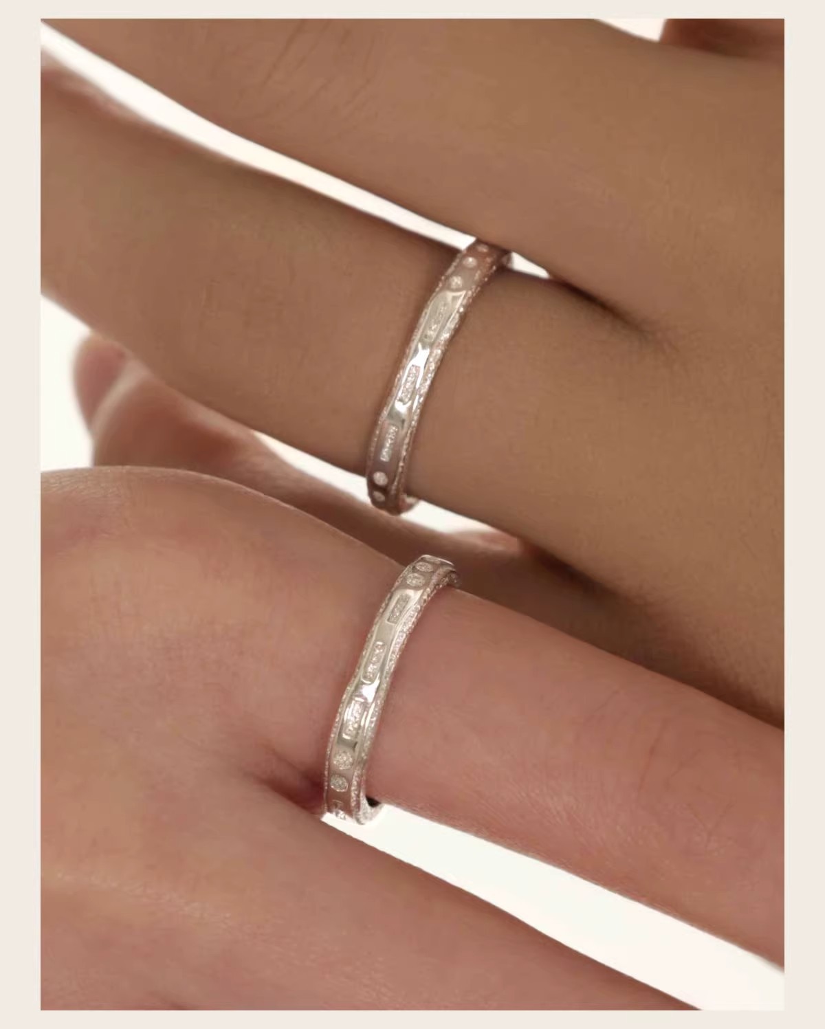 Anelli in argento puro 999 con codice Morse LOVE per uomo e donna, semplici anelli a fascia, anelli aperti leggeri e di alta qualità_voghion.com