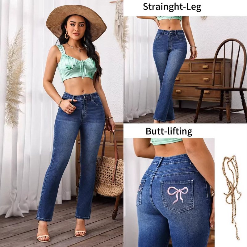 Stretch Jeans for Women, European and American Style, Embroidered with Butterflies, 2025 New Model, Slim Fit, Sexy, Amazon Fashion, Thin Style Stretch Jeans for Women, European and American Style, Embroidered with Butterflies, 2025 New Model, Slim Fit, Sexy, Amazon Fashion, Thin Style